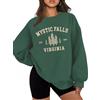 Generic Mystic Falls Virginia Felpa Mystic Falls Virginia Camicia Mystic Falls Felpa Virginia Felpe, Verde, M