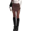 Tisfeer Minigonna da donna con pantaloni, elasticizzata, snellente, a vita media, casual, sexy, tinta unita, gonne corte