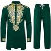 pvucpot Tuta africana Dashiki da uomo Set di due pezzi Tradizionale Tribale Abiti Manica Lunga Camicia e Pantaloni Musulmani Arabo Medio Oriente Vestito con Maniche Lunghe Islamico Abito