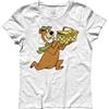 3styler T-Shirt Donna Orso Yoghi - Yogi Bear 2 - Cartoons Anni 60 Shirt - Linea Classic - 100% Cotone 185 gr/mq (M, Bianco)