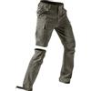 Generic Pantaloni da trekking da uomo con cerniera, ad asciugatura rapida, elasticizzati, convertibili in pantaloncini, pantaloni cargo leggeri per campeggio, pesca e viaggi, Grigio, L