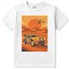 CARSPIRIT T-Shirt Rally del Deserto Stampa Auto da Corsa 205 Design Retro Tramonto Bianco, bianco, XL