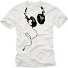 MAKAYA Maglietta DJ - Cuffie T-Shirt per Uomo Musica Hip Hop Elettronica Bianco XXXXL