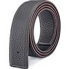 Vatee's Cinture reversibili in vera pelle per cinturino di ricambio da uomo/donna, senza fibbia, 32mm larghezza 120cm lungo Nero