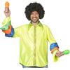 Das Kostümland Camicia brasiliana Samba da uomo - Camicia colorata con volant e paillettes per Carnevale e festa a tema