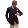 Dvbfufv Blazer Doppiopetto da Uomo Cappotto da Matrimonio Sposo con Risvolto Cappotto Completo Blazer Casual Abito Testimoni, blu navy, L