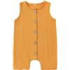 COOKY.D Tuta Senza Maniche per Neonati Bambino Unisex Body Cotone Estate Abbigliamento Neonati，12-18 Mesi Giallo