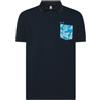SUN68 Polo in Cotone Taschino (IT, Testo, M, Regular, Regular, Standard, Blu)
