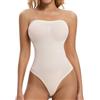 ONEW Body da donna senza spalline con spalline rimovibili, per la pancia, per la vita, #2 Beige chiaro/body con perizoma, L