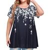Gosunny Donna Taglie Grandi Tshirt Oversize Estate Top Girocollo Maniche Corte Camicetta Plus Size Comode Parti Superiori, 4XL