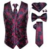 Dcvmvmn Set di gemelli da uomo in seta con gilet, cravatta, papillon e fazzoletto, 4, Medium