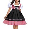 Generico Abito Tradizionale Bavarese da Donna con Grembiule Vestito Oktoberfest Donna Dirndl Costume Bavarese Vestito Tirolese per La Festa di Oktoberfest, Carnevale, Halloween (Black, XL)