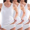 HERMKO 1440 3 Canottiere con Pizzo da Donna in Cotone Biologico 100%