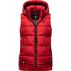MARIKOO Caldo gilet invernale da donna trapuntato con cappuccio Zarinaa, XS-XXL, Colore: rosso, S