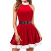 Avidlove Costume di Natale da Donna Lingerie Sexy Babydoll di Babbo Natale Vestito Teddy Pigiama Abito Abiti Rosso L