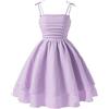 Generico Abiti da Bambina Senza Maniche Elegante Vestito Estivo A-Line Cotone Abito Principessa Ragazza Abito Estivo Tinta Unita Ragazze Vestiti da Sposa per Feste Compleanni