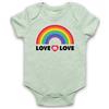 My Icon Art & Clothing Love is Love LGBT Pride - Tutina per neonati, verde chiaro, 0-3 Monate