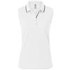 AjezMax Donna Polo Senza Maniche Cotone Golf Maglietta Polo Maglia Sportiva Yoga Top con Bottone Bianco L