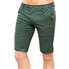 Evoga Pantaloni Corti Uomo Casual Basic Shorts Jeans Bermuda Slim Fit (46, Verde Micro Fantasia)