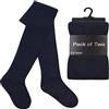 ITRAT® 2 paia di collant in cotone per bambini, uniformi scolastiche, spessi e caldi, in cotone, tinta unita, super morbidi, aderenti, per uso quotidiano, Marina Militare, 15-16 Anni