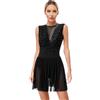 inhzoy Abito da Pattinaggio Artistico Donna Vestito da Balletto Danza Classica Moderna Senza Maniche con Strasss Body da Ginnastica Costume da Ballo Lirico Contemporaneo Nero XL