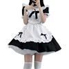Duohropke Dirndl da donna French Maid Dress Anime Cosplay Vestito Sexy Lolita Vestito da Oktoberfest Abito tradizionale Dirndl Vestito da festa barocco Minikeid Costume da cameriera, Nero 1, XL