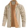 WSLCN Giacca da uomo Cargo invernale per militari Addensare Antivento Cotone Cappotto in Pile Inverno Caldo, Colore: cachi chiaro., XXXL