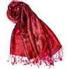 Lorenzo Cana Pashmina - Sciarpa in tessuto jacquard, 100% seta, motivo Paisley, in seta pashmina, multicolore, 70 x 190 cm