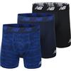 New Balance Men's 6 Boxer Brief Fly Front with Pouch, 3-Pack, Pigment/Pigment Woodgrain/Black, Large