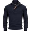 Indicode Uomini INIsalu Pullover | Maglione con Collo Alto in 80% Cotone Navy M