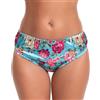 Satini Slip in Raso di Seta - Bordo Elastico Morbido, Lingerie Elegante Confortevole, Slip Sissy (Turchese - Motivo Floreale Rosa, L)