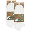 BIOBASICS Calzini corti da uomo e da donna (4 - 12 paia), in cotone Oeko-Tex 100, 8 paia (bianco), 43-46