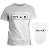 fashwork Coppia Tshirt e Body Neonato Padre Figlio Festa del papà Ctrl + C, Ctrl + V - Idea Regalo