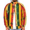 Generic Rastafarian Stripes Weeds Giacche da baseball da uomo bomber leggero Varsity cappotto casual college letterman giacca, Stile:, 6XL