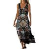 Gienslru Vestiti Donna Estivo 2026 Eleganti Vestito Lino Abito Senza Maniche a V Boho Chic Taglie Forti Comodo Fresco Abiti Lunghi Spiaggia Mare Curvy Abbigliamento con Tasche Casual Dress Copricostume