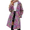 NZYIHAO Cappotto in pelliccia sintetica da donna, alla moda, con motivo leopardato, spesso, caldo, invernale, giacca di pelliccia lunga, giacca in pelliccia sintetica, a maniche lunghe, invernale, soffice