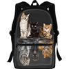 Belidome Zaino scolastico per bambini con tasca frontale, Gatto tigre., Taglia unica