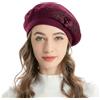 ZLYC Donna Cashmere Basco Scozzese Stile Francese Berretto