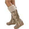 Kobilee Stivali Donna Invernali Elasticizzati Sexy Curvy Western Boots Vintage Larghi Camoscio Stivali Alti Stivali Cowboy Morbidi Caldo Pelle Anfibi Stivaletti Sopra il Ginocchio con Tacco