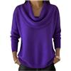 Generic HUIFUAO Maglioni con Collo ad Anello da Donna Eleganti Maglioni Eleganti Maglieria Autunno e Inverno Caldo Comodo Morbido Manica Lunga Pullover novità Festa Sera Uscire Camicette, Viola, 3XL