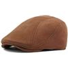 CHENNUO Berretto da uomo in pelle scamosciata Newsboy, cappello con cursore retrò, per il tempo libero, marrone, 55/59 cm
