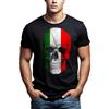 MAKAYA Maglietta Teschio Uomo - T-Shirt Bandiera Italia Skull Nera XXXXL