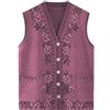 RWGSNB Maglione Senza Maniche Lavorato a Maglia per Donne di Mezza età e Anziane Cardigan Casual Vecchia Signora Motivo Floreale Gilet Nonna Top Caldi Primaverili Ed Autunnali Donna