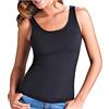 Liabel Canotta Intima Spalla Larga Elasticizzata 3-6 Pezzi, Canottiera Intima Donna in Cotone Elasticizzato, Top Donna Spalla Larga (3 Pezzi Nero, XL)