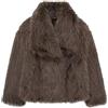 Generico Cappotto Pelliccia Sintetica Donna Invernale a Pelo Lungo con Grande Colletto Giacca Elegante Caldo Pellicciotto Corto Curvy Giubbotto Primaverile Termico Leggero per Feste Sera Lavoro Casa,caffè,M