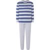 El Búho Nocturno Pigiama Uomo Cotone Lungo Leggero - 100% o Mistura - Intero Manica Lunga Maglia Righe Tasche - Set Due Pezzi Notte Casa Autunno Mezza Stagione