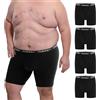 INNERSY Boxer da uomo, taglie grandi, mutande da uomo, in cotone, con apertura, biancheria intima XL-6XL, confezione da 4 pezzi