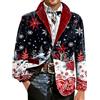 Générique Blazer natalizio brutto da uomo con stampa natalizia giacca in velluto da uomo calda con bottoni e tasche cappotto di Natale in velluto a coste per il tempo libero cardigan business vestibilità