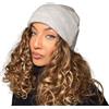 Offtopic Cappello Invernale Donna Uomo Interno 100% Seta per Capelli Sempre in Ordine, Berretto Cuffia Salva Piega e Anticrespo, Elegante Idea Regalo Unica, Grigio
