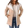 Duohropke Cappotto in Pelle Scamosciata da Donna con Fodera in Shearling Mantello Lungo Caldo Giacca in Pelle Scamosciata Piumino a Maniche Lunghe Cappotto Invernale Oversize Monocromatico Cardigan